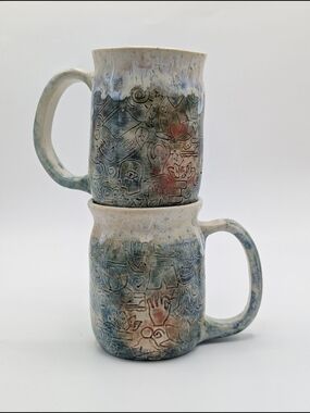 Handcrafted Ceramics Mugs With Yoga Poses